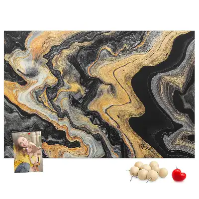 Printed Gold Marble Cork Board