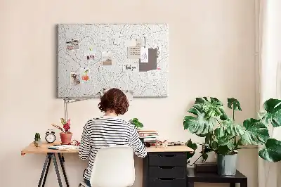 Abstract Splashes Printed Cork Memo Board