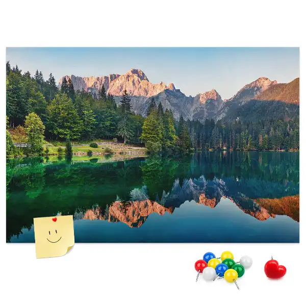Cork memo board Lake landscape