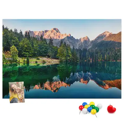 Cork memo board Lake landscape