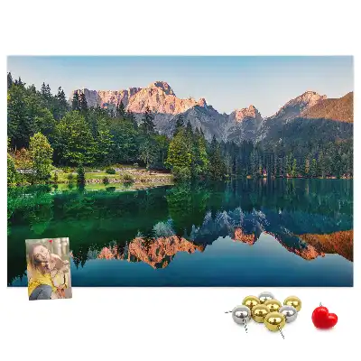 Cork memo board Lake landscape