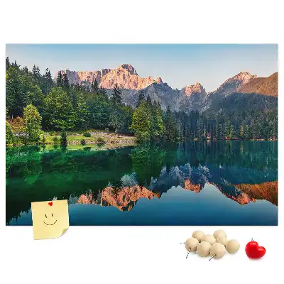 Cork memo board Lake landscape