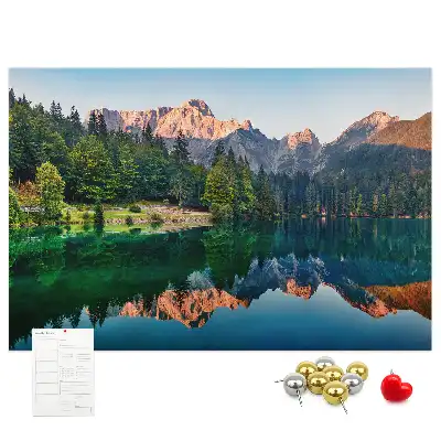 Cork memo board Lake landscape