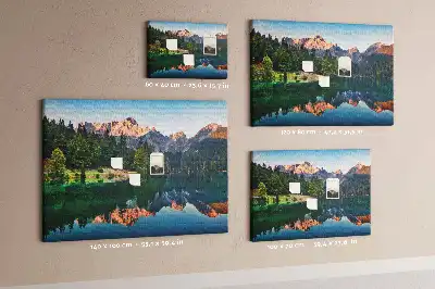 Cork memo board Lake landscape