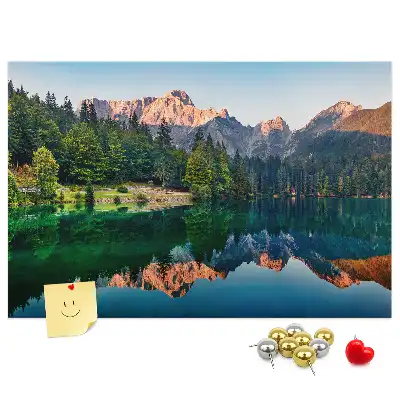 Cork memo board Lake landscape