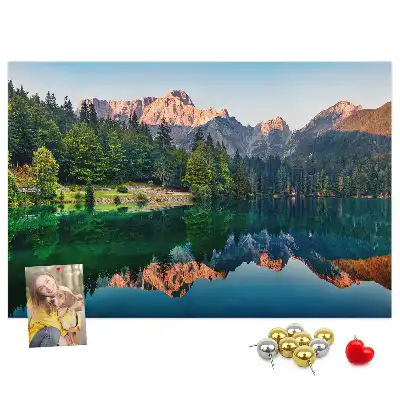 Cork memo board Lake landscape