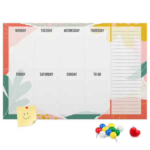 Printed Cork Board Weekly Planner