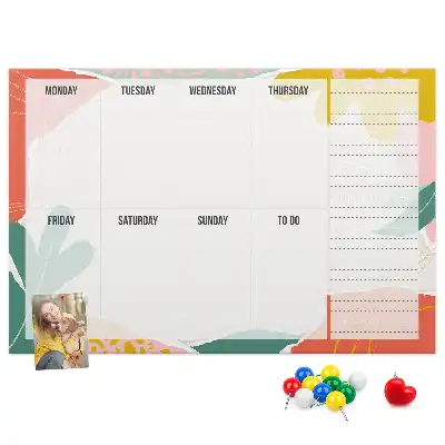 Printed Cork Board Weekly Planner