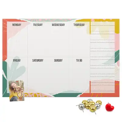 Printed Cork Board Weekly Planner