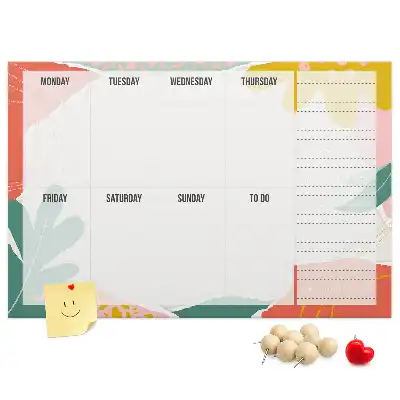 Printed Cork Board Weekly Planner
