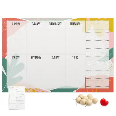 Printed Cork Board Weekly Planner