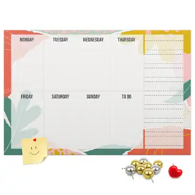 Printed Cork Board Weekly Planner