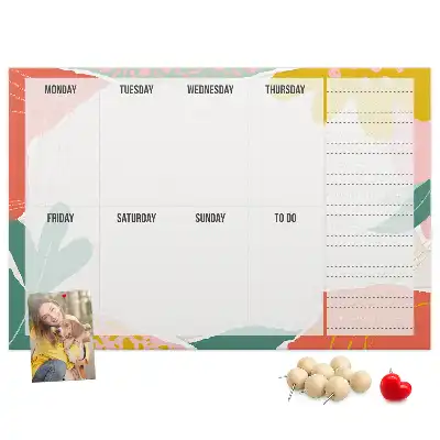 Printed Cork Board Weekly Planner