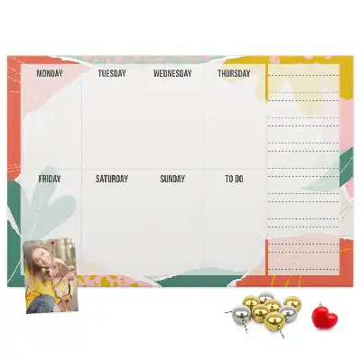 Printed Cork Board Weekly Planner