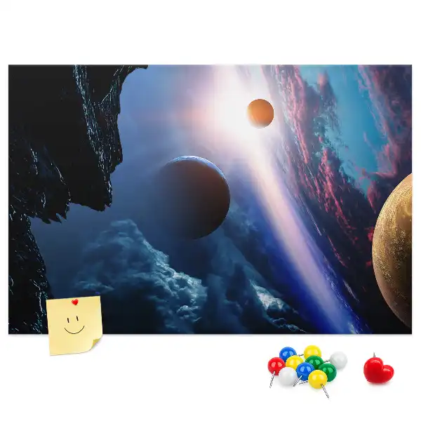 Printed Cork Memo Board in Great Galaxy Design