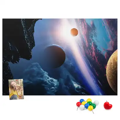 Printed Cork Memo Board in Great Galaxy Design