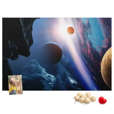 Printed Cork Memo Board in Great Galaxy Design
