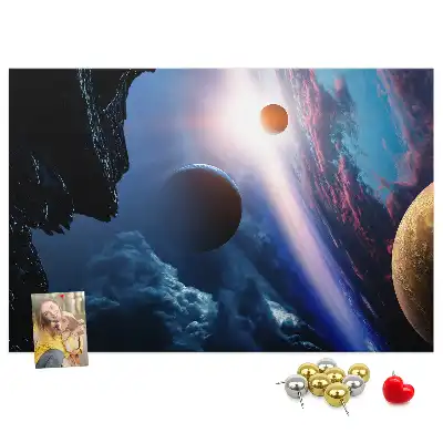 Printed Cork Memo Board in Great Galaxy Design
