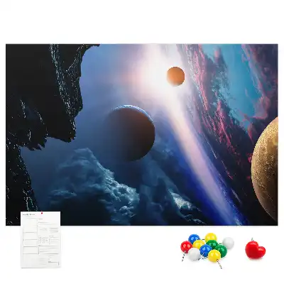 Printed Cork Memo Board in Great Galaxy Design