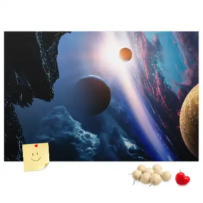 Printed Cork Memo Board in Great Galaxy Design