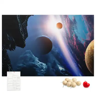 Printed Cork Memo Board in Great Galaxy Design