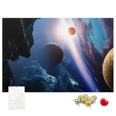 Printed Cork Memo Board in Great Galaxy Design
