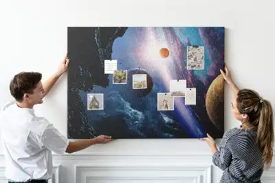 Printed Cork Memo Board in Great Galaxy Design