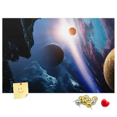Printed Cork Memo Board in Great Galaxy Design