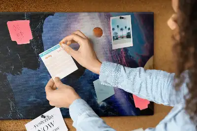 Printed Cork Memo Board in Great Galaxy Design