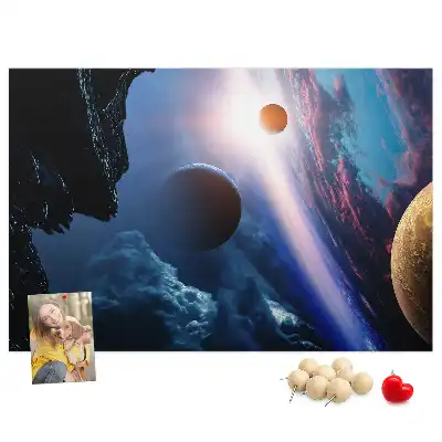 Printed Cork Memo Board in Great Galaxy Design