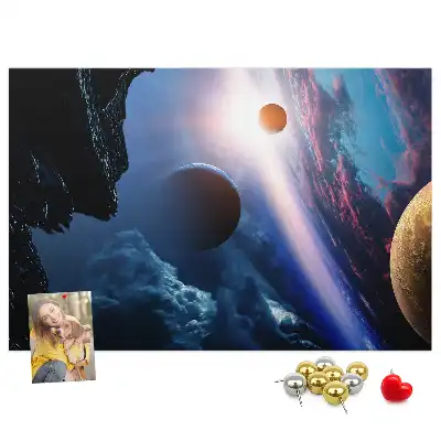 Printed Cork Memo Board in Great Galaxy Design