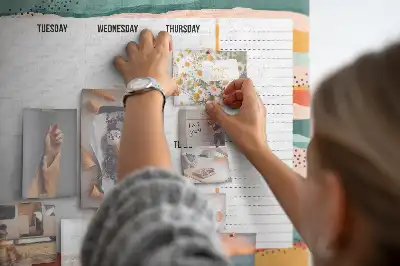 Retro Printed Cork Weekly Planner Board