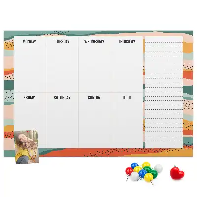 Retro Printed Cork Weekly Planner Board
