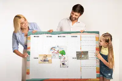 Retro Printed Cork Weekly Planner Board