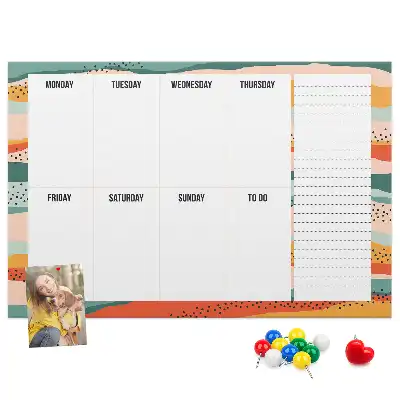 Retro Printed Cork Weekly Planner Board