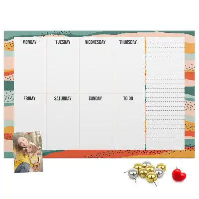 Retro Printed Cork Weekly Planner Board