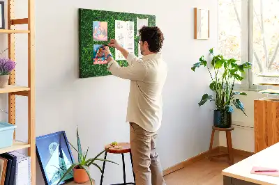 Hedge Leaves Printed Cork Memo Board