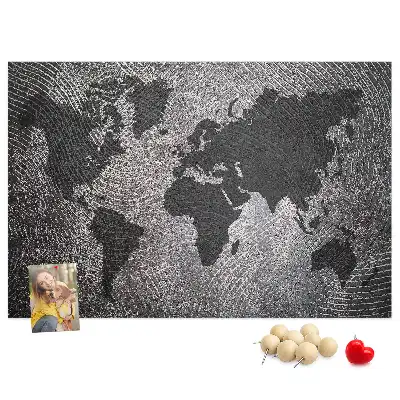 Cork memo board Concrete world map