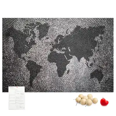 Cork memo board Concrete world map