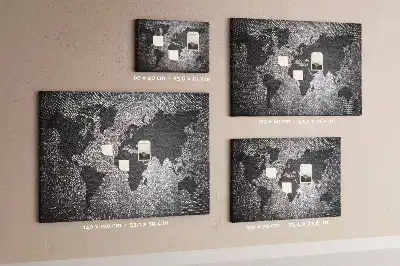 Cork Memo Board with Concrete World Map Design