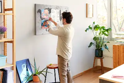 Concrete World Map Printed Cork Board