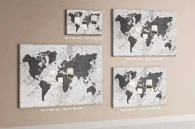 Concrete World Map Printed Cork Board