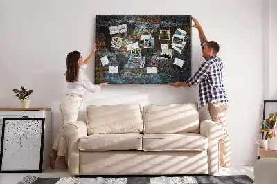 World Map Printed Cork Memo Board in Rust