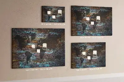 World Map Printed Cork Memo Board in Rust
