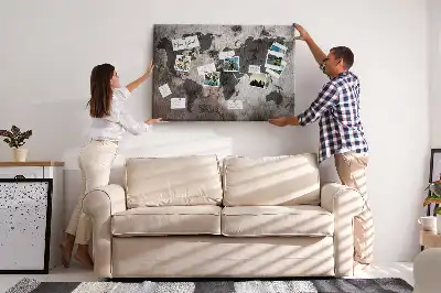 Concrete world map cork memo board
