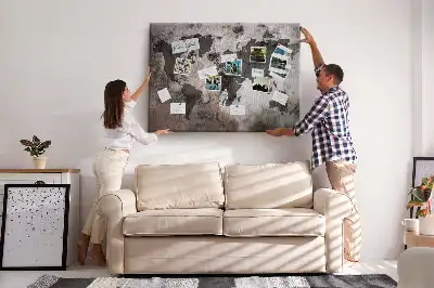 Concrete world map cork memo board