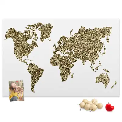 Printed Cork Board World map