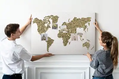 Printed Cork Board World map