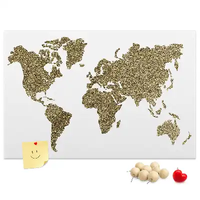 Printed Cork Board World map