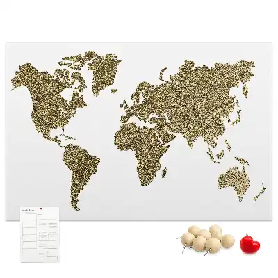 Printed Cork Board World map